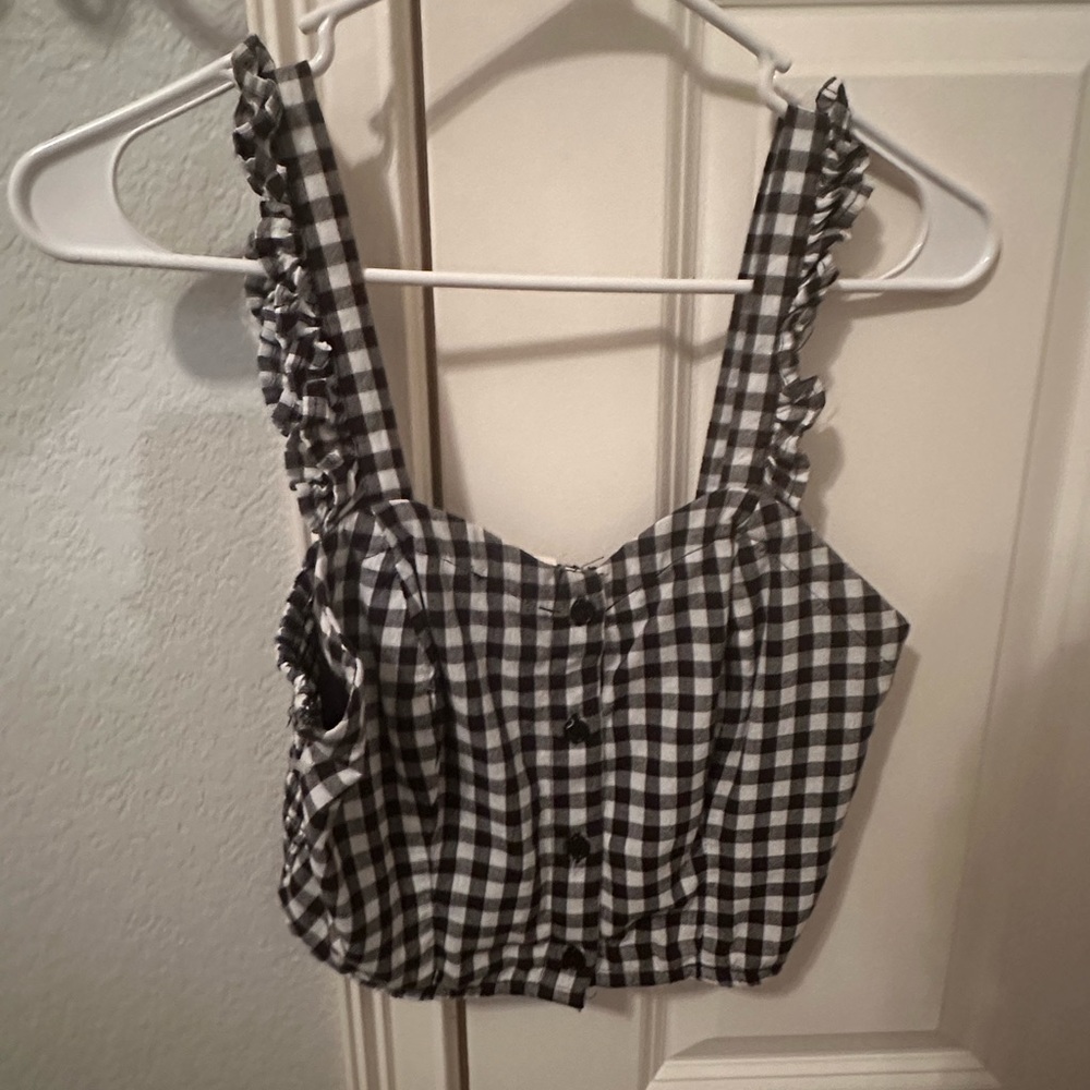 checkered crop/tank